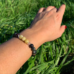 Bracelet Synergie ~ L'Ardente ~ Eudialyte & Héliodore