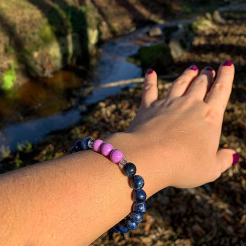 Bracelet Synergie ~ L'Envolée ~ Sodalite et Phosphosidérite