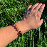 Bracelet Synergie ~ L'Incarnée ~ Quartz Fumé et Pierre de Soleil