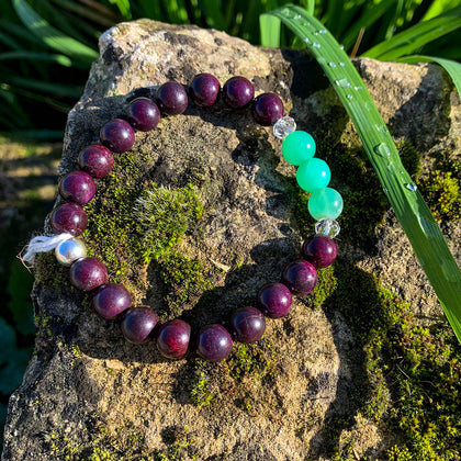 Bracelet Synergie ~ La Consciente ~ Purpurite & Chrysoprase