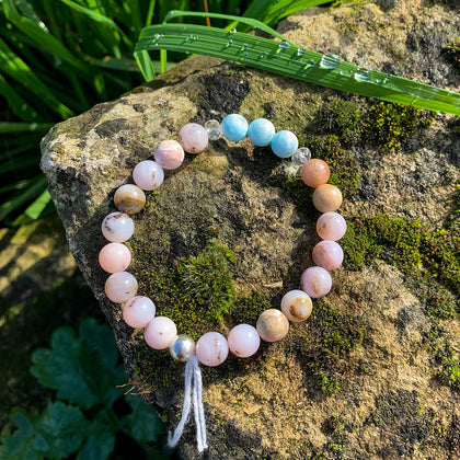 Bracelet Synergie ~ La Guillerette ~ Opale rose & Hémimorphite