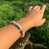 Bracelet Synergie ~ La Guillerette ~ Opale rose & Hémimorphite