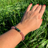 Bracelet Synergie ~ La Passionnée ~ Quartz fraise & Rubis sur Fuschite