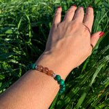 Bracelet Synergie ~ La Positive ~ Malachite et Pierre de Soleil