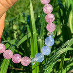 Bracelet Synergie ~ La Sereine ~ Kunzite extra et Calcédoine bleue