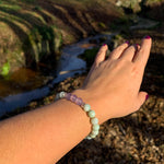 Bracelet Synergie ~ La Vertueuse ~ Jade Birman et Calcédoine violette