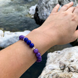 Bracelet Synergie ~ La Discernante ~ Charoïte et Lapis-Lazuli