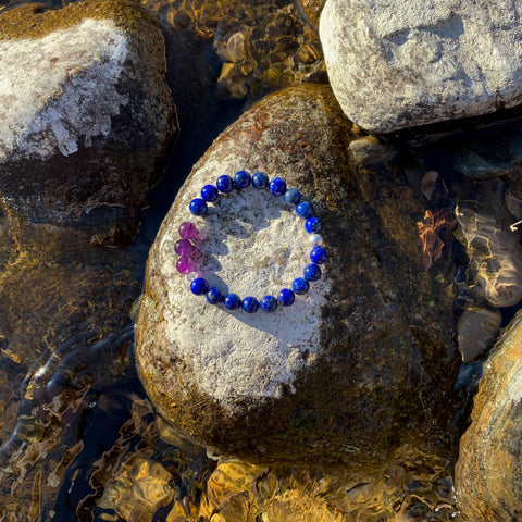 Bracelet Synergie ~ La Méditante ~ Lapis-Lazuli et Améthyste