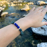 Bracelet Synergie ~ La Pondérée ~ Agate Mousse et Lapis-Lazuli