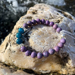Bracelet Synergie ~ La Subtile ~ Sugilite et Apatite bleue