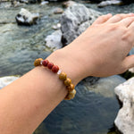 Bracelet Synergie ~ La Terrestre ~ Jaspe paysage et Jaspe rouge