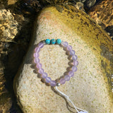 Bracelet Synergie ~ La Visionnaire ~ Calcédoine violette et Turquoise